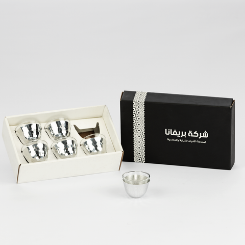 ٦ فناجين فضي