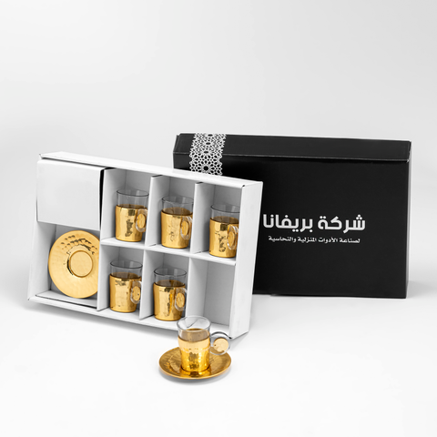 ٦ كاسات شاي مع مسكة دهبي
